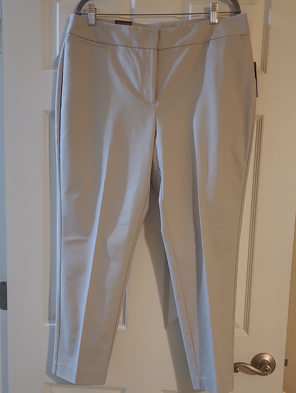 The Limited Light Gray Straight-Leg Cotton Ankle Pants